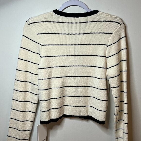 COMMENSE Striped Crop Cardigan Size M - Picture 5 of 6